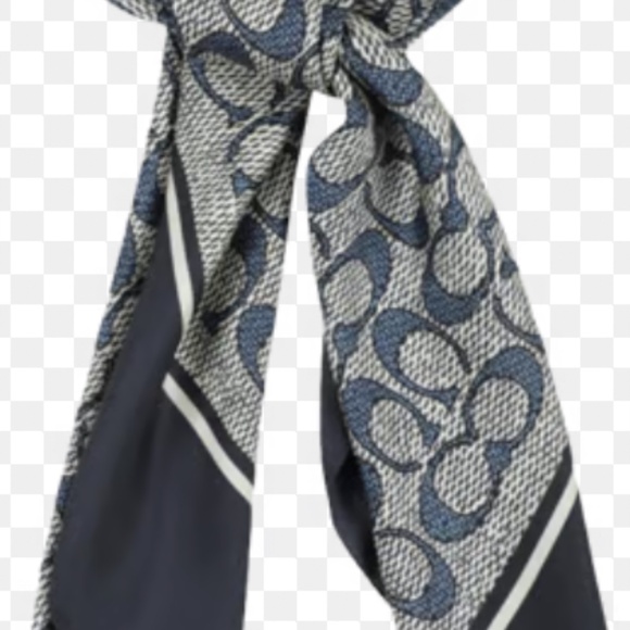 Textured Signature Print Silk Square Scarf - Picture 6 of 8